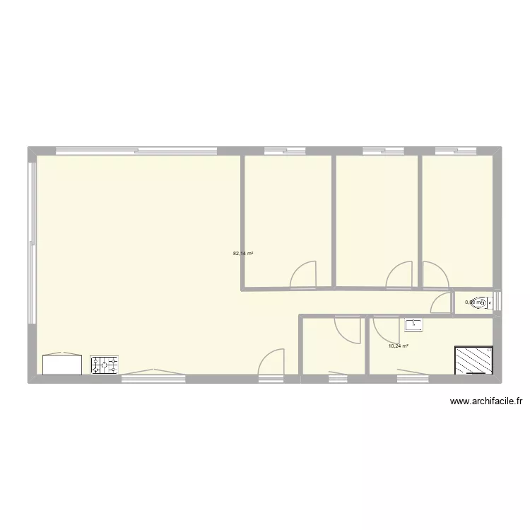 Sainte juliette. Plan de 3  et 93 m²