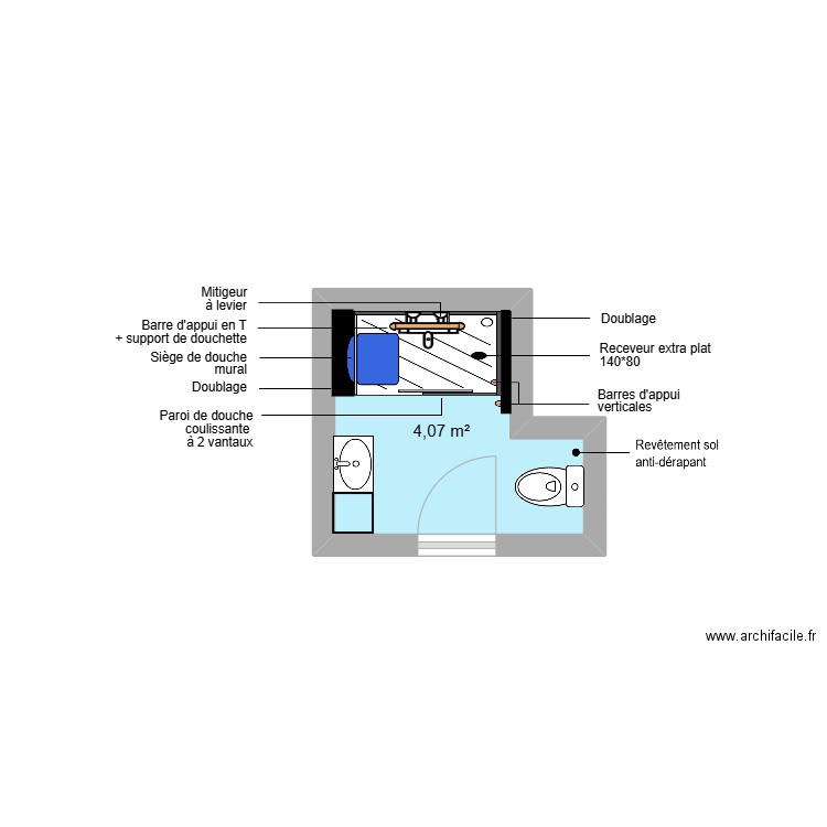 Projet TRAN. Plan de 1 pièce et 4 m2