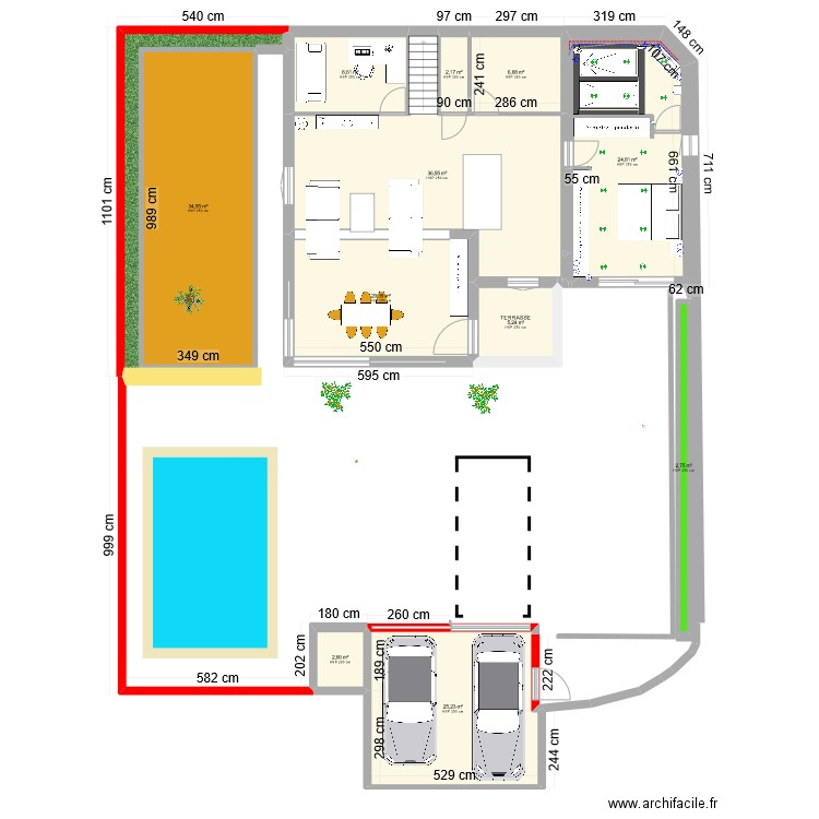Maison St Max Extension terrasse IND3. Plan de 11 pièces et 170 m2