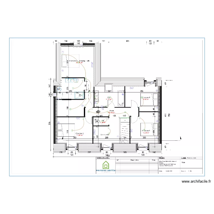 SARBAC ETAGE ELECTRICITE. Plan de 