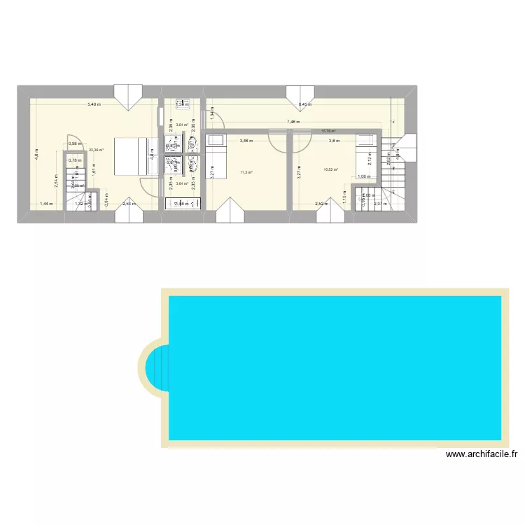 Bressac 2. Plan de 7 et 71 m² Bressac 2. Plan de 7 et 71 m²