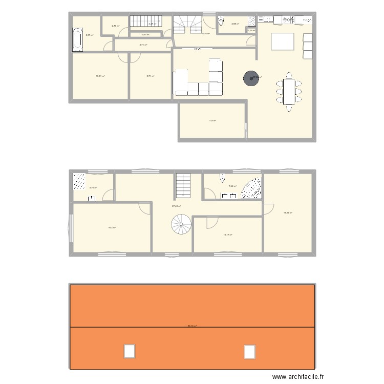 Maison St Maurice. Plan de 19 pièces et 305 m2