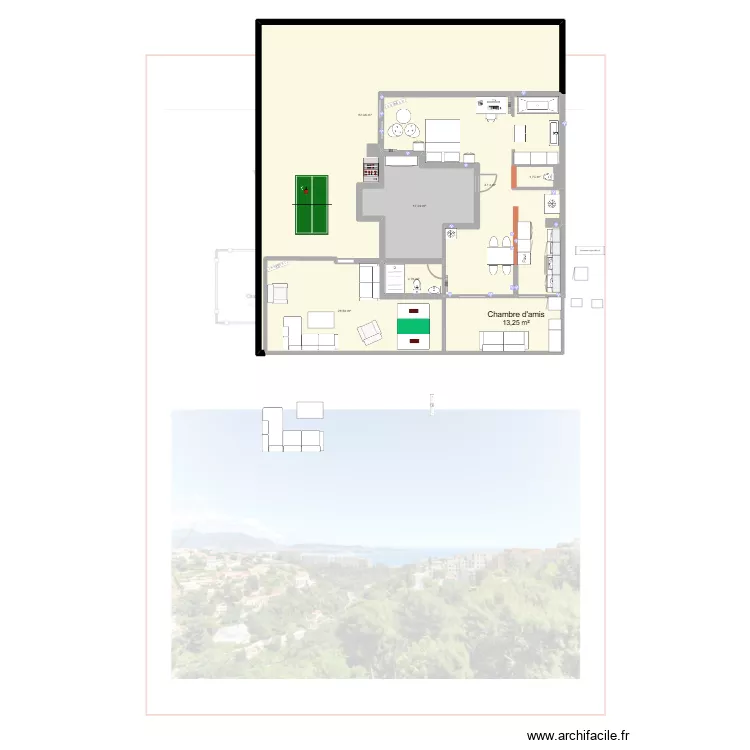 Fabron master room. Plan de 7  et 194 m²