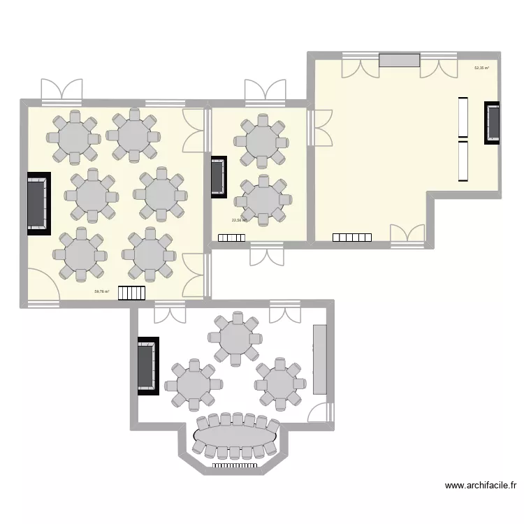 RDC Château HENRIET. Plan de 3 et 135 m² RDC Château HENRIET. Plan de 3 et 135 m²