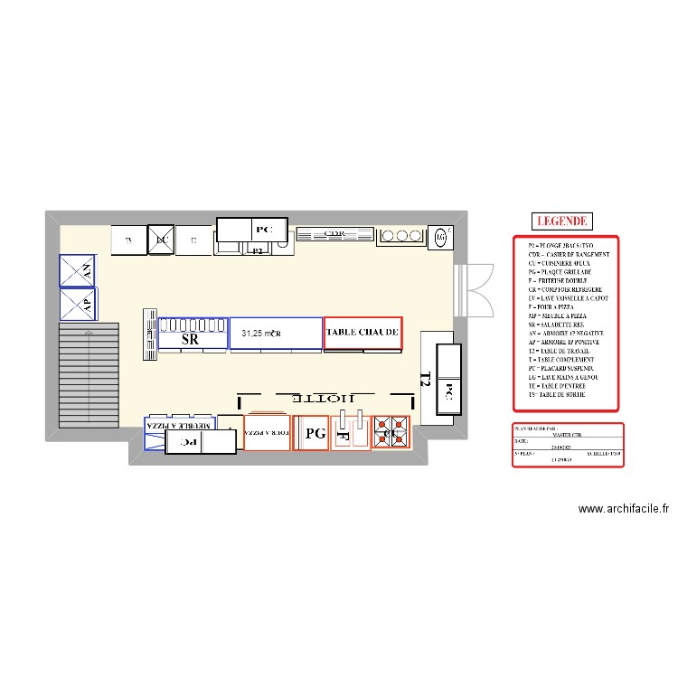 PLAN BISCOTTE 4. Plan de 1 pièce et 31 m2