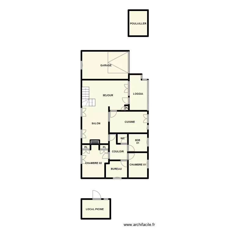 PLAN AM CLARENSAC. Plan de 16 pièces et 80 m²