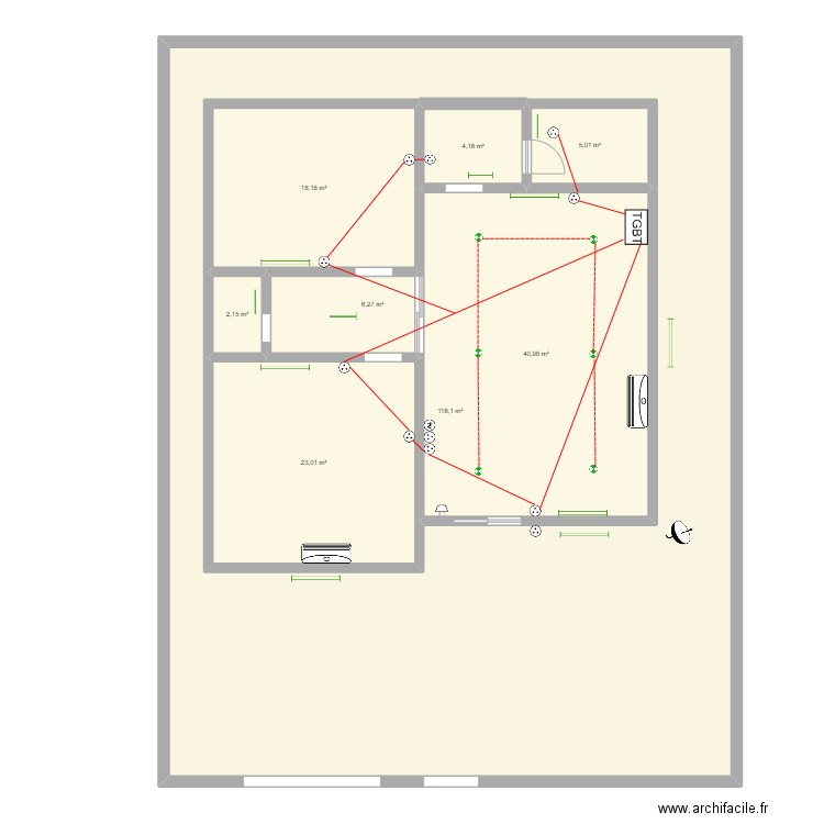 Plan domicil Marc. Plan de 8 pièces et 330 m2