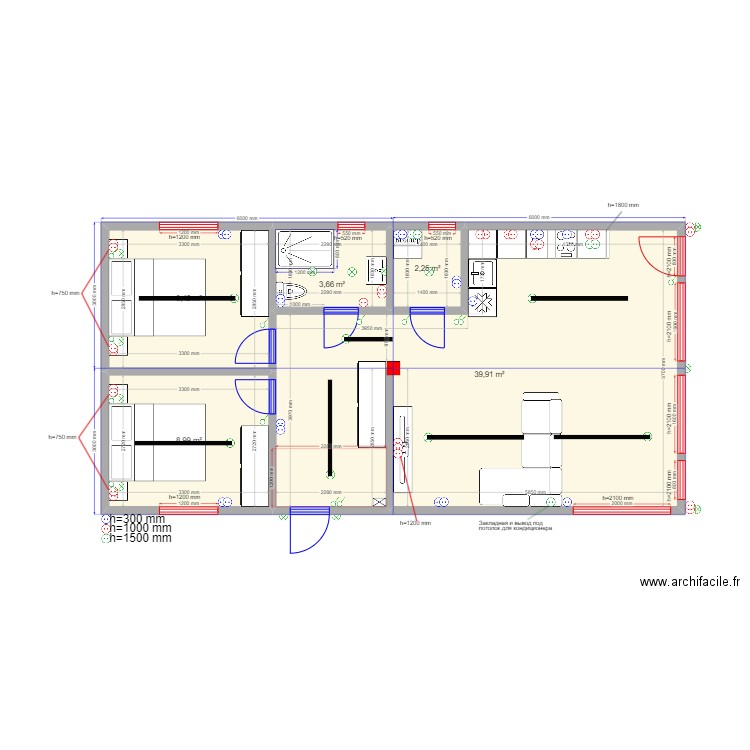 Барн новый эл св. Plan de 5 pièces et 64 m2