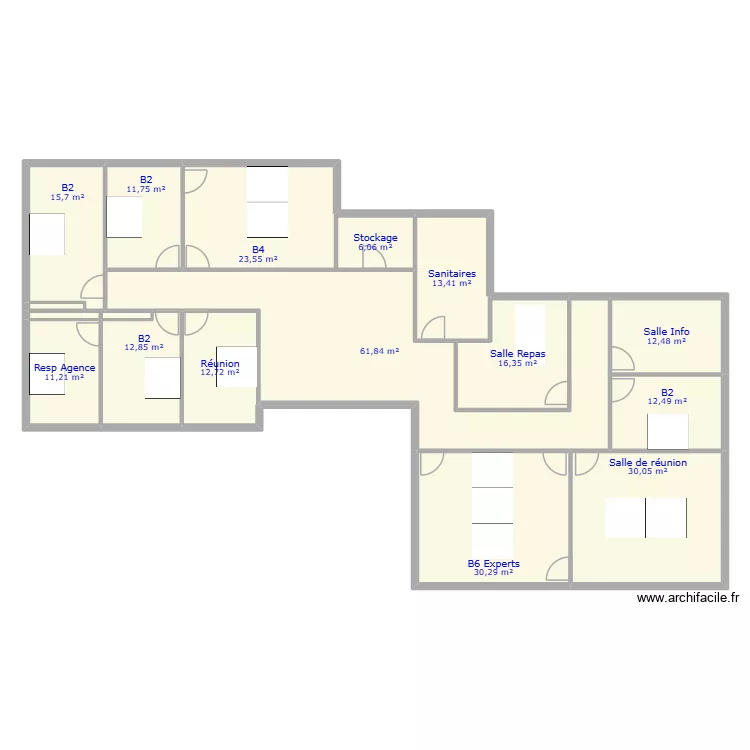 Tours_V1_meubl&eacute;. Plan de 