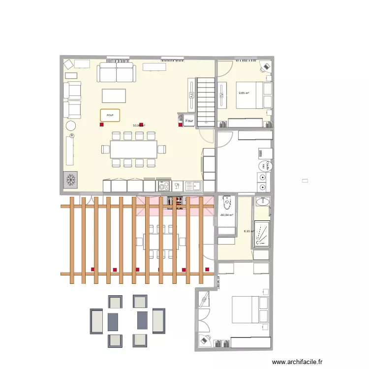 Marsac RDC 2. Plan de 4 Pièces et 72 m² Marsac RDC 2. Plan de 4 Pièces et 72 m²