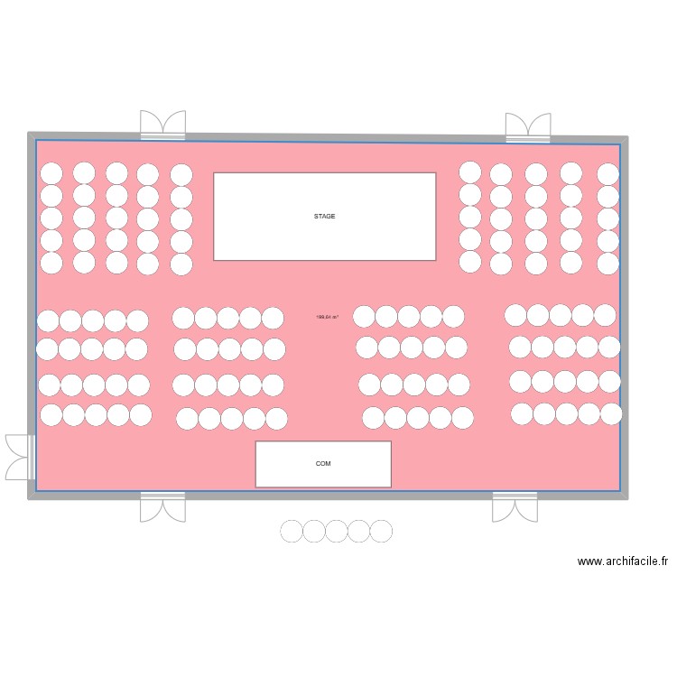 plan de salle. Plan de 1 pièce et 200 m2