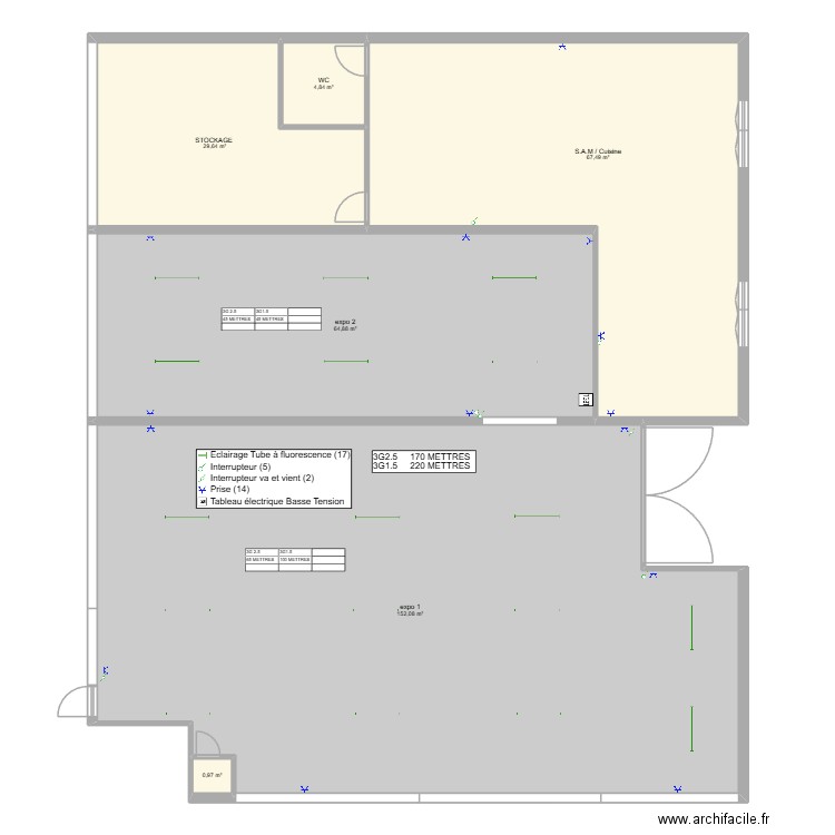 plan restaurant halte express. Plan de 6 pièces et 320 m2