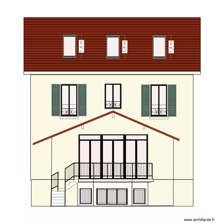 FACADE JARDIN PROJETE. Plan de 