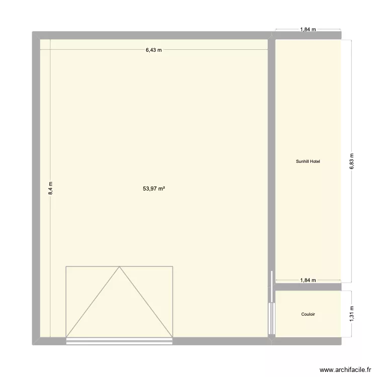 Salle multifonction. Plan de 1 et 54 m² Salle multifonction. Plan de 1 et 54 m²