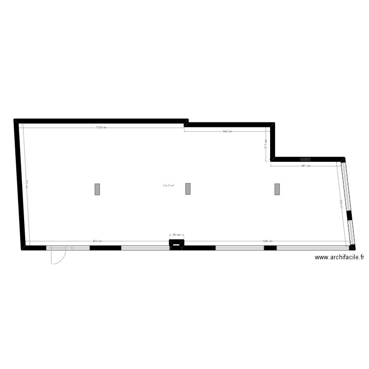 93M45SG existant jordan. Plan de 2 pièces et 143 m2