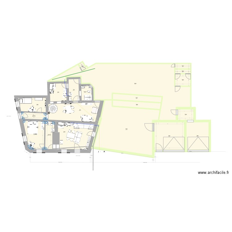 Craon v3_Reseau. Plan de 34 pièces et 574 m2