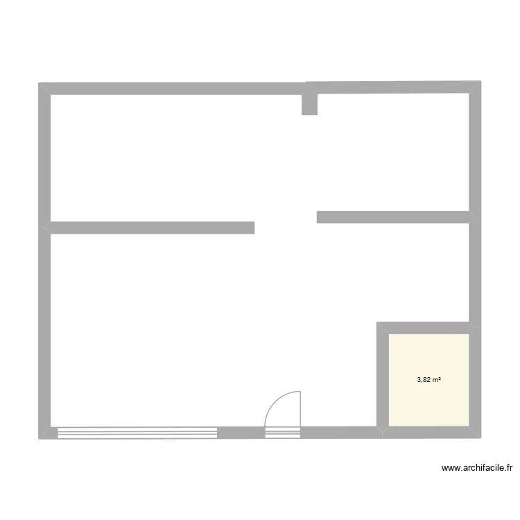 Boucherie. Plan de 1  et 4 m²