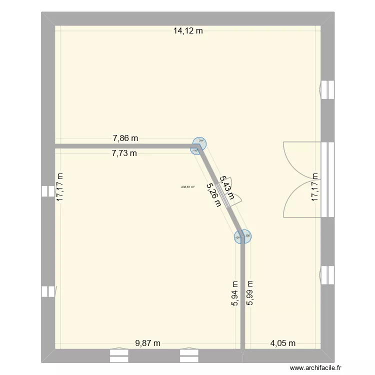 grange st Martial d Artenset avant travaux. Plan de 1  et 239 m²