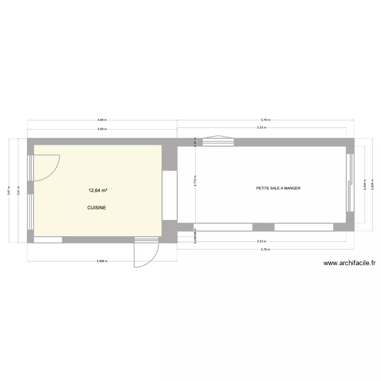 CUISINE. Plan de 1 et 13 m² CUISINE. Plan de 1 et 13 m²