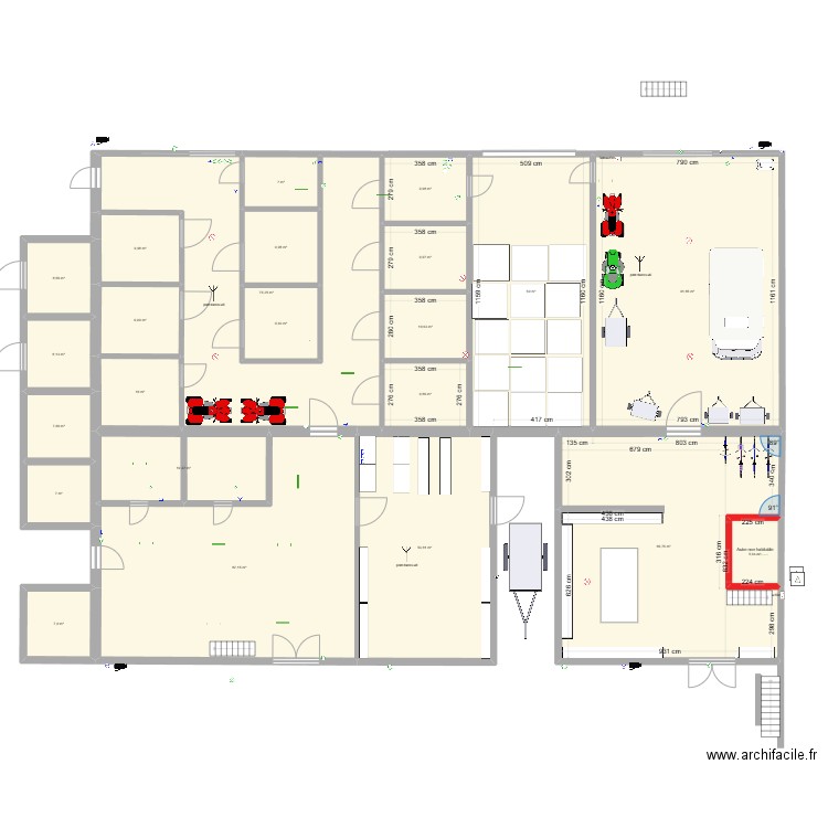 Ecurie_cortrat_V3. Plan de 23 pièces et 604 m2