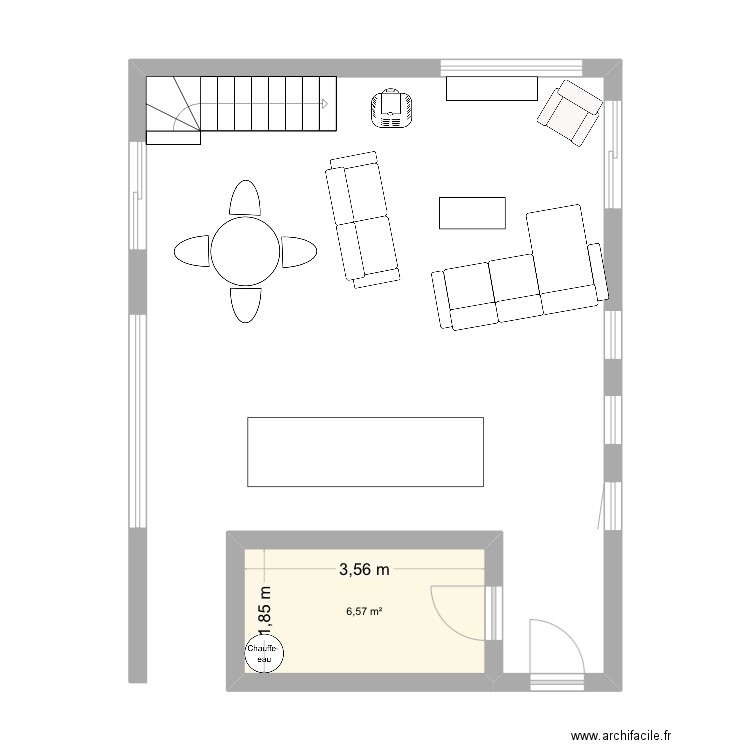 Vl _ edg. Plan de 1 pièce et 7 m2