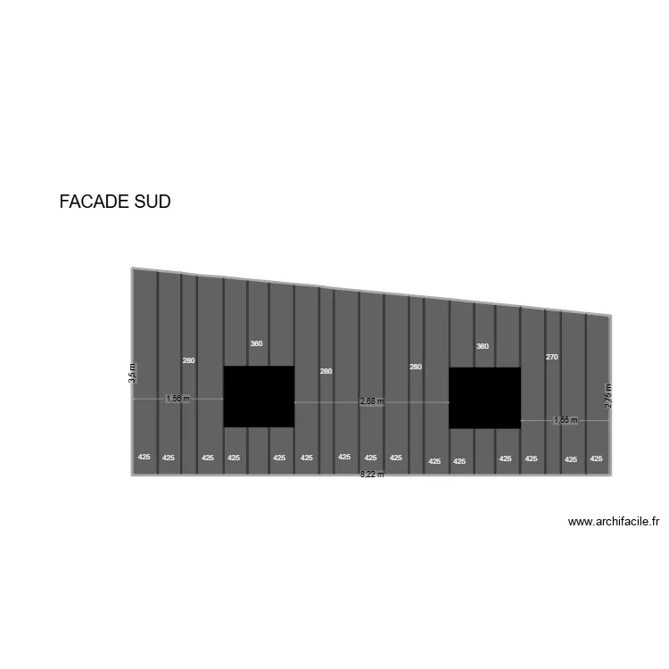 FACADE SUD ( Bardage ). Plan de 