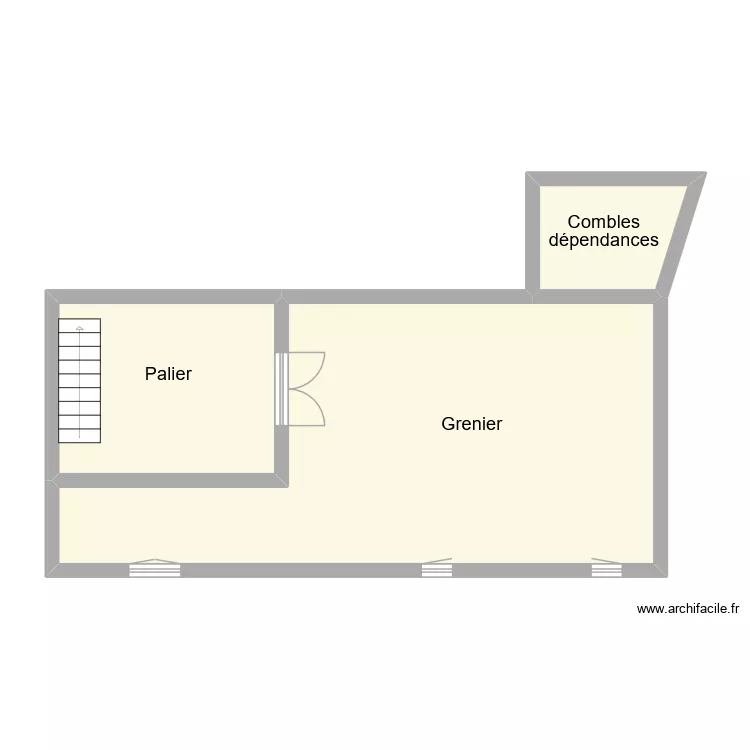 nerguararian etage. Plan de 3  et 60 m²
