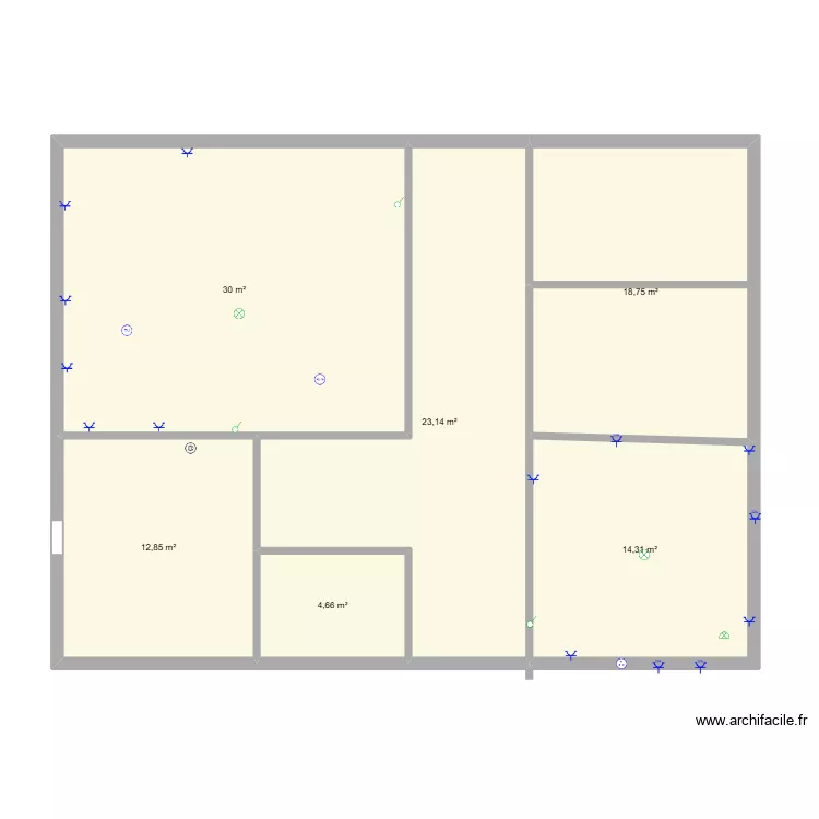 SLH. Plan de 6  et 104 m²