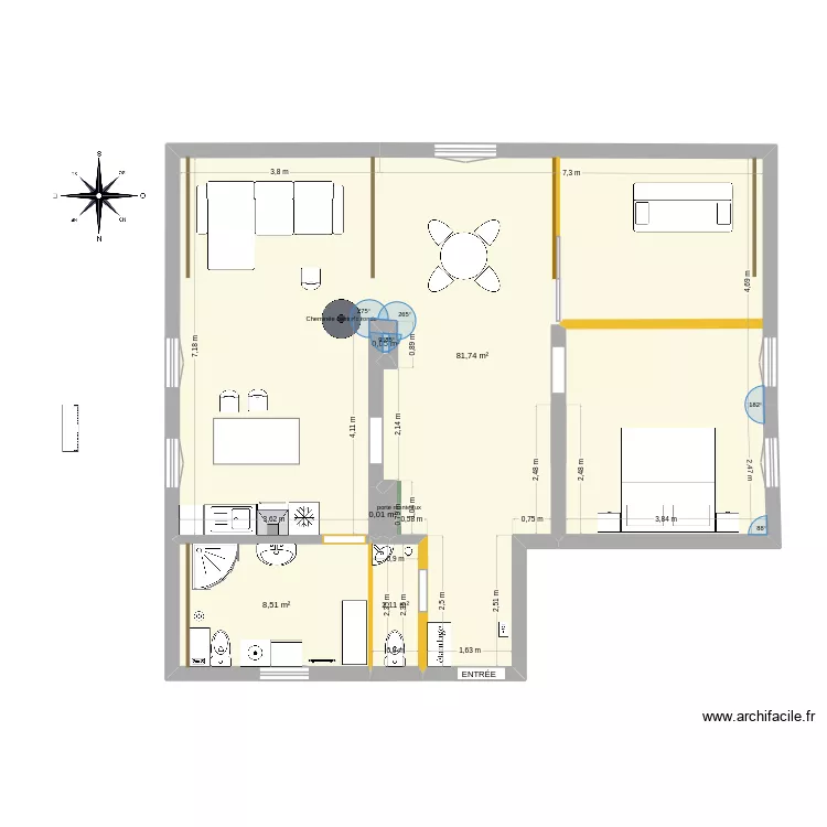 Marco future apart. IV+. Plan de 5  et 92 m²