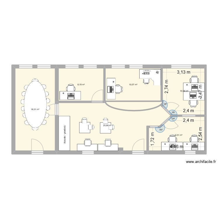 Bureau. Plan de 0 pièce et 0 m2