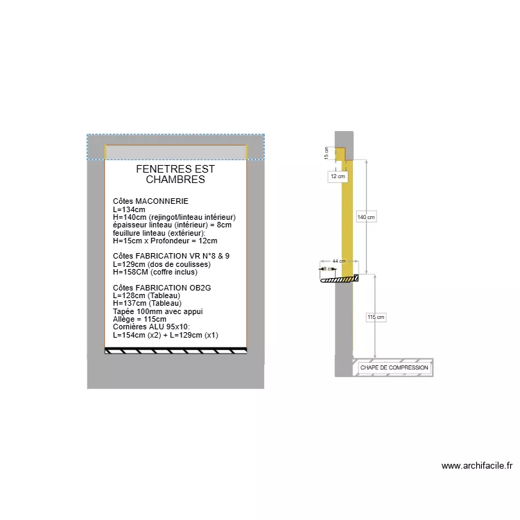 AAA - COUPE OB CHAMBRES EST. Plan de AAA - COUPE OB CHAMBRES EST. Plan de