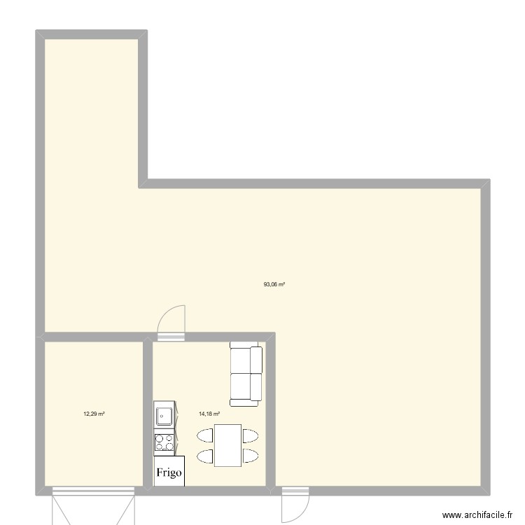 projet PCM. Plan de 3 pièces et 120 m2