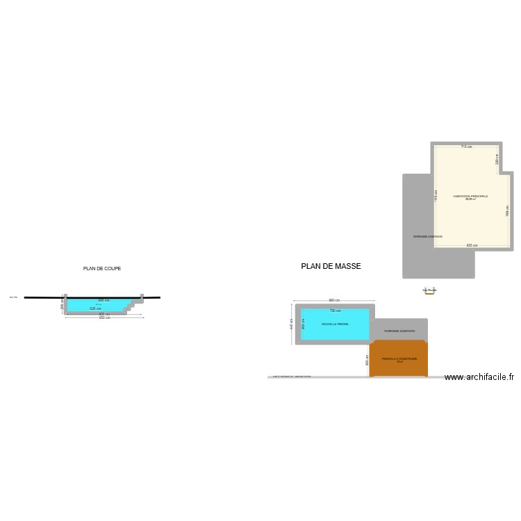 PISCINE. Plan de 7 pièces et 199 m2