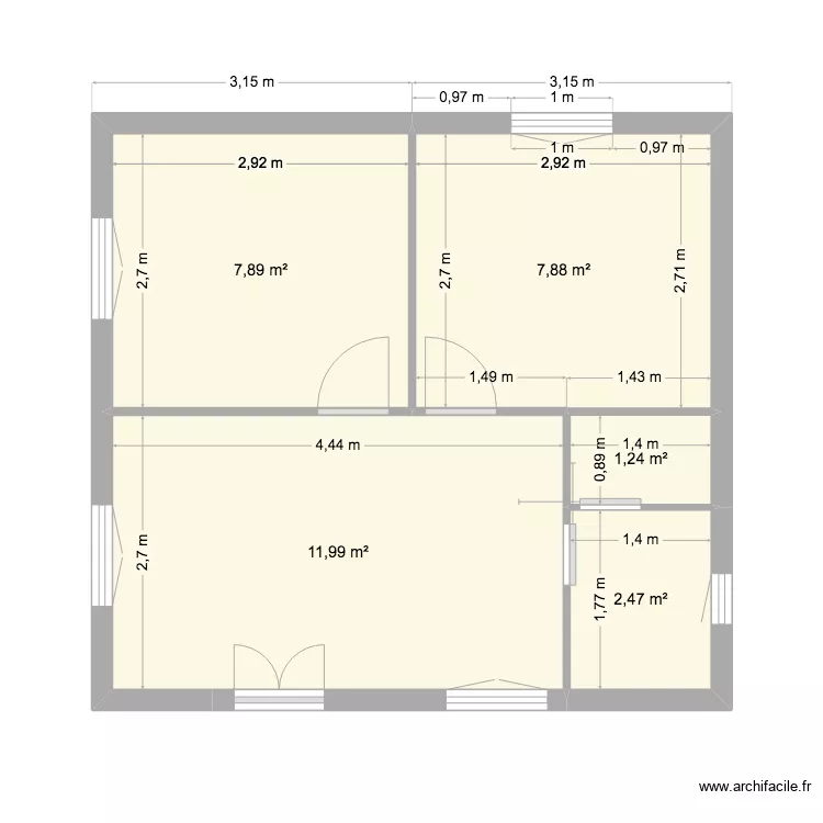 Bungalow Soulac. Plan de 