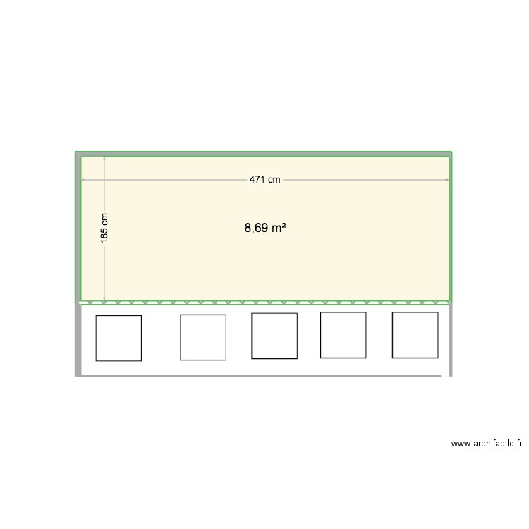 mur peint. Plan de 0 pièce et 0 m2