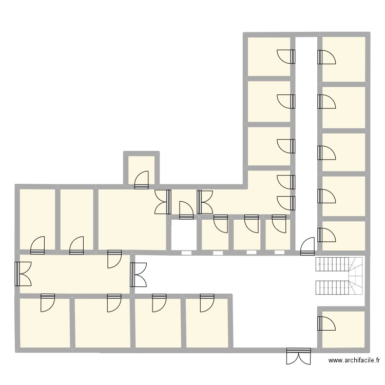 RDC KHROUB. Plan de 21 pièces et 156 m2