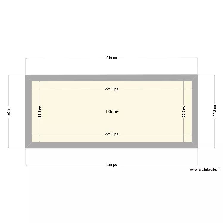 abris Lac Beauchamp plancher. Plan de 1  et 13 m²