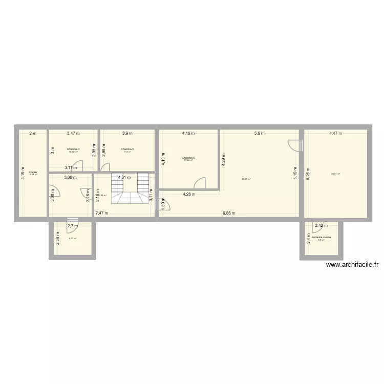 2ème étage (combles). Plan de 9 Pièces et 158 m² 2ème étage (combles). Plan de 9 Pièces et 158 m²