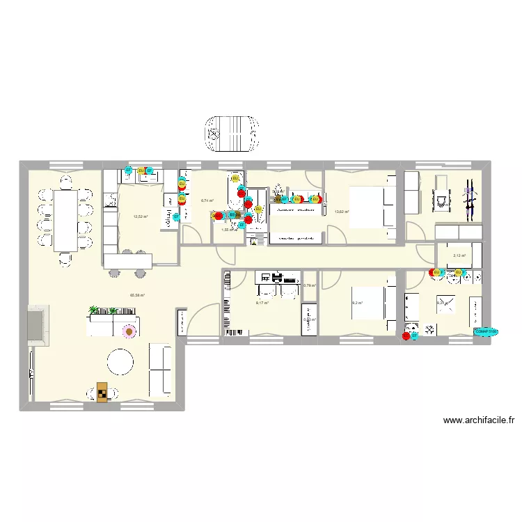 PLAN EAU EVACUATION V0 (04_26). Plan de 15  et 147 m²