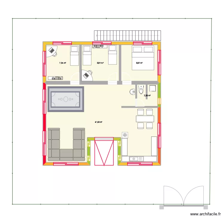 my dream farm 2026 version 2. Plan de 5  et 76 m²