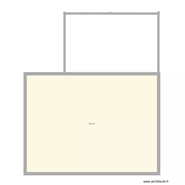 terrasse. Plan de 1  et 99 m²