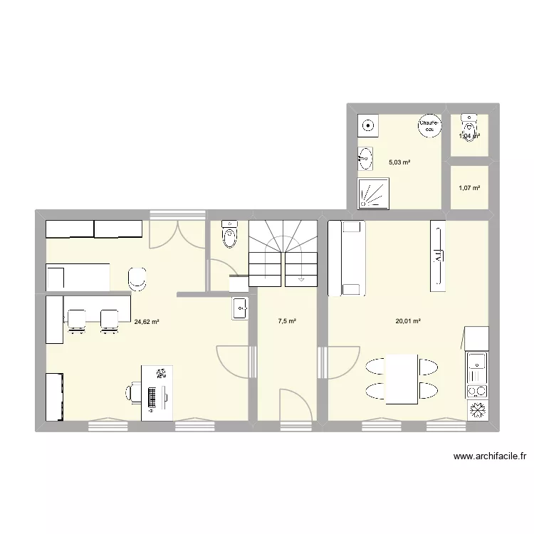Maison Châtelaudren. Plan de 6 et 59 m² Maison Châtelaudren. Plan de 6 et 59 m²