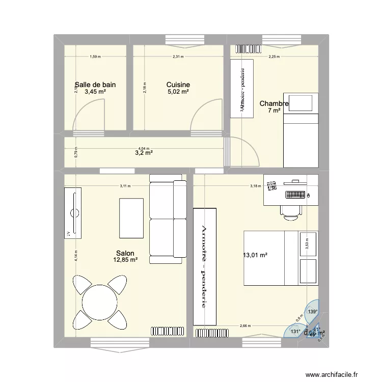 Em V2. Plan de 7 et 45 m² Em V2. Plan de 7 et 45 m²