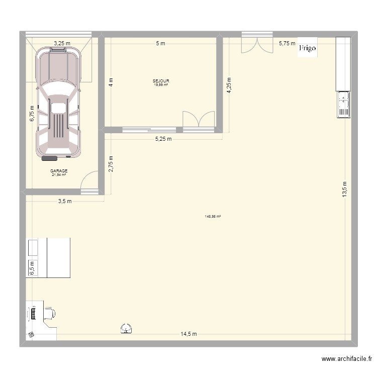 tebessa. Plan de 3 pièces et 191 m2