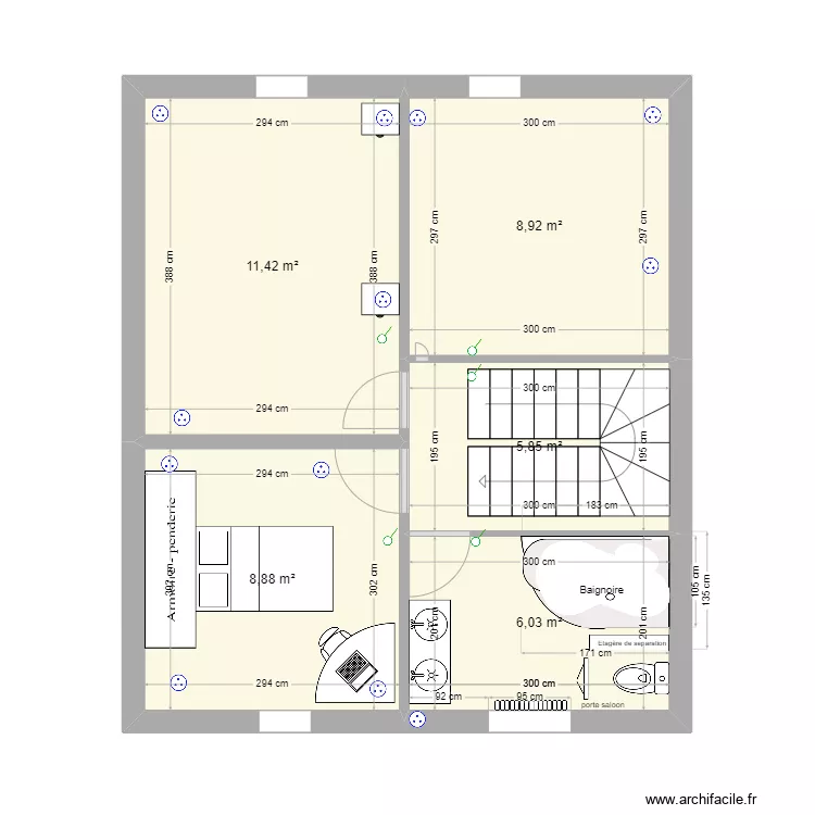 Etage sdb. Plan de Etage sdb. Plan de