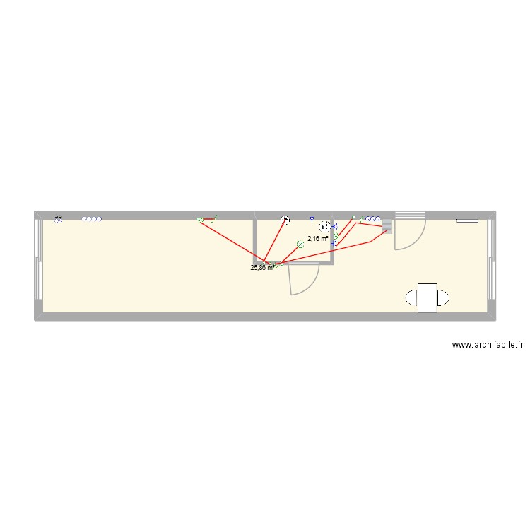 plan. Plan de 2 pièces et 28 m2