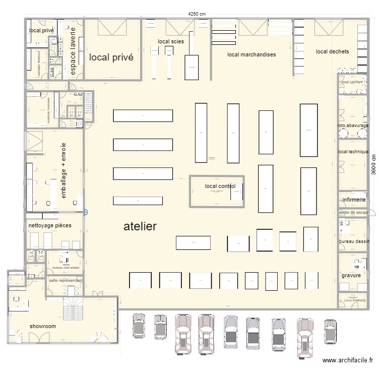 ATELIER FRAIPONT NEW plus petit. Plan de 46 pièces et 3412 m2