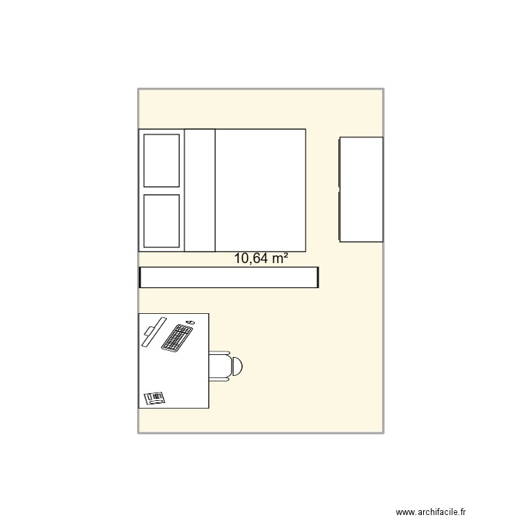 paname. Plan de 1 pièce et 11 m2