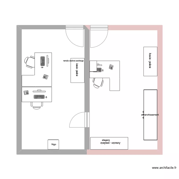 bureau. Plan de bureau. Plan de
