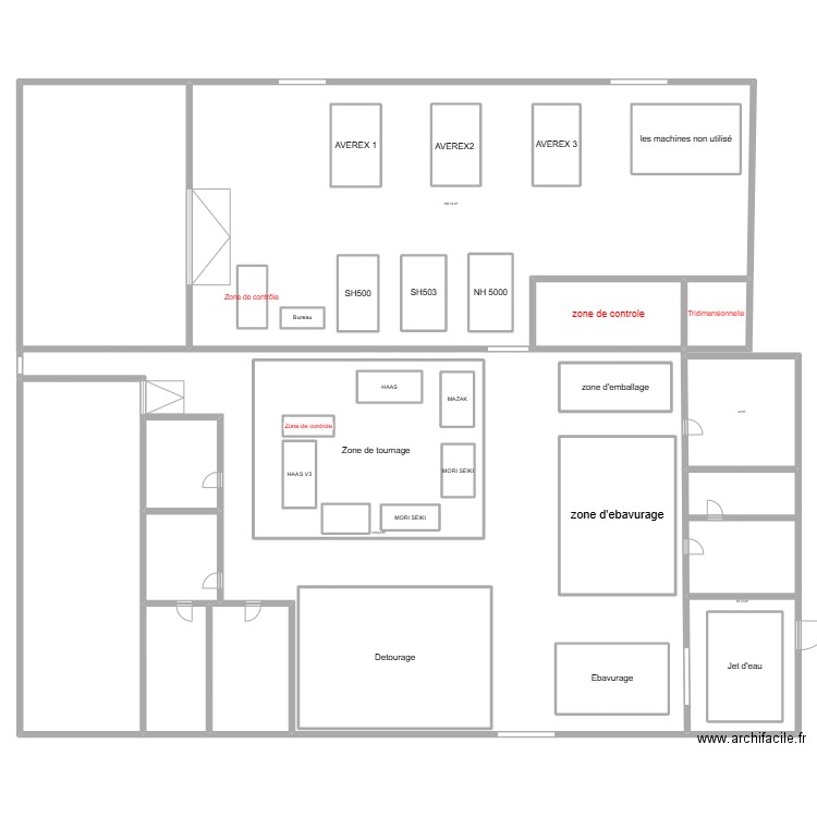 UAP MEC. Plan de 32 pièces et 1575 m2